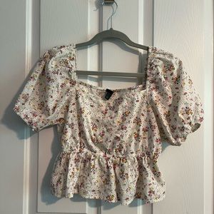 Wild Fable Peplum Blouse with square neck
